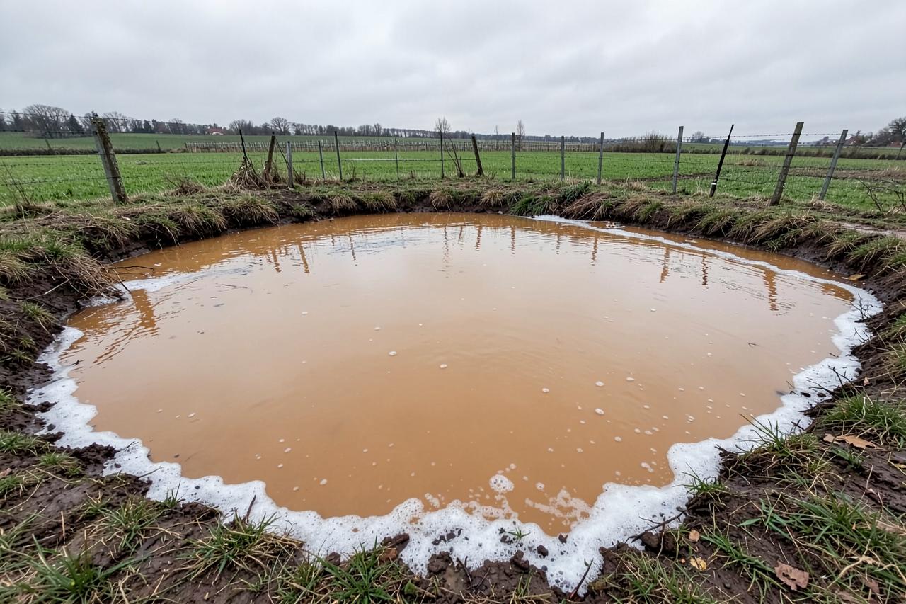 Agricultural Holding Pond before restoration